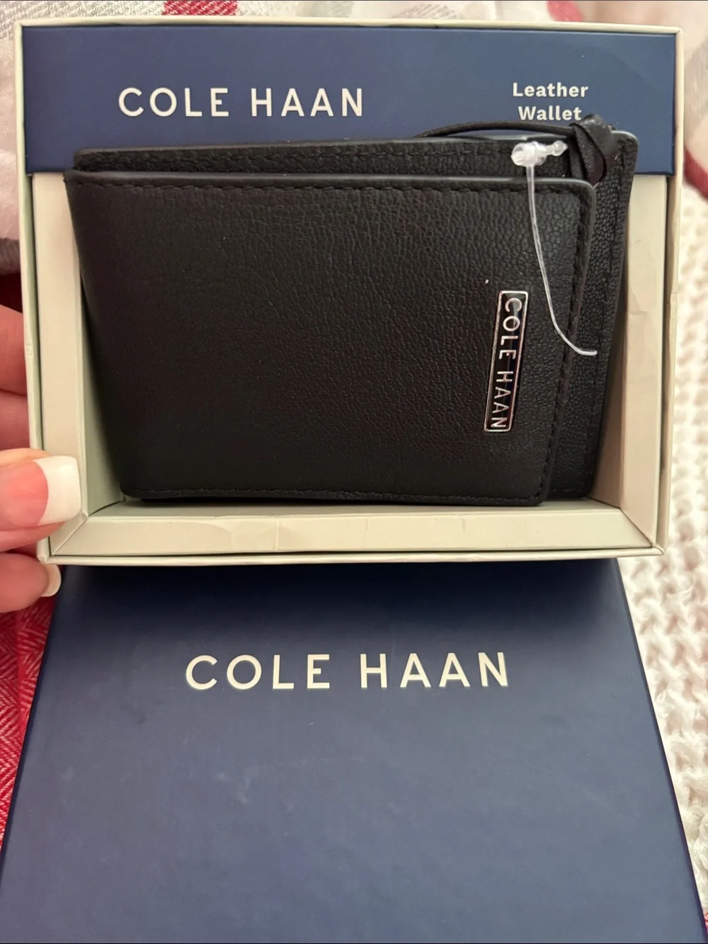 NIB Cole Haan Slim Magnetic Front Pocket Wallet - Black Leather